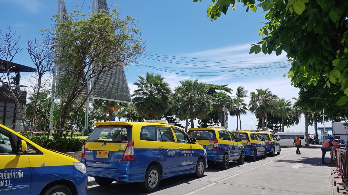 Meter taxi waiting for passengers in Pattaya