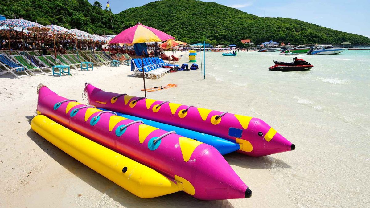 Colorful Banana Boats on Pattaya Beach