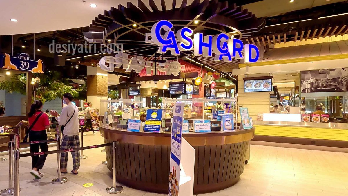 Cash card counter at Pier 21 Food Court, Terminal 21, Pattaya