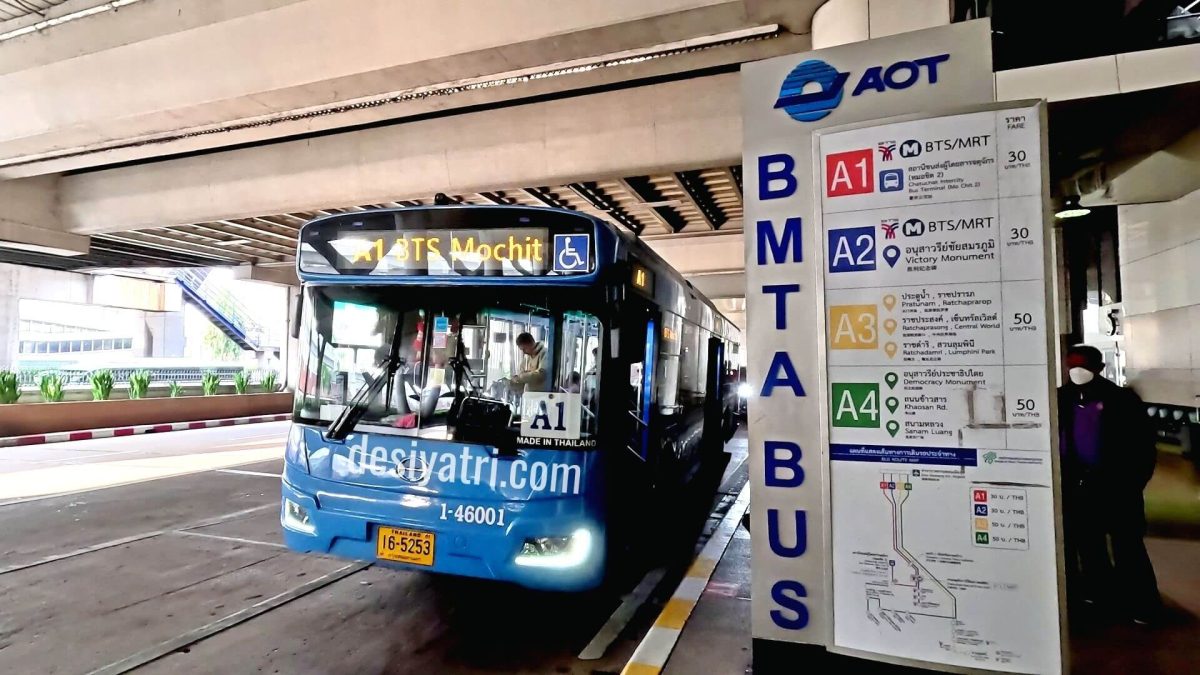 A1 Bus From Don Mueang Airport to Mo Chit BTS Station