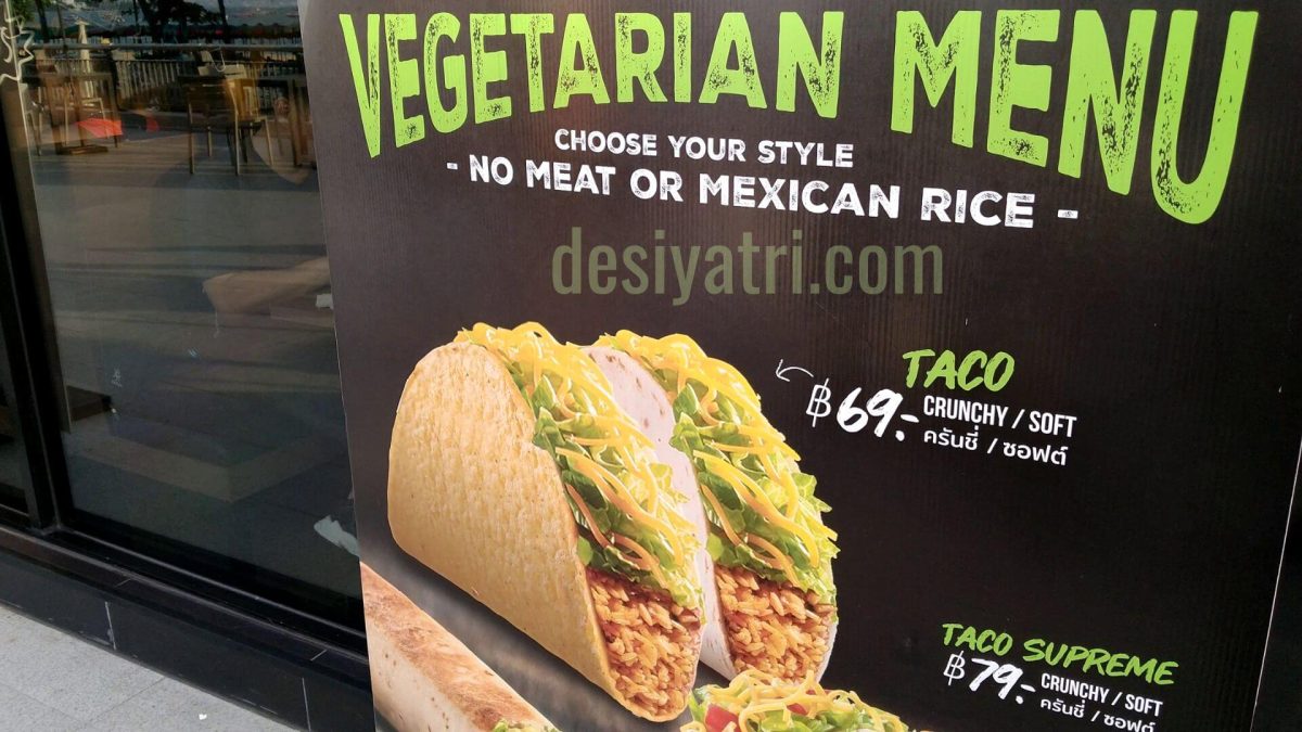 Vegetarian Tacos from Taco Bell in Pattaya, Thailand