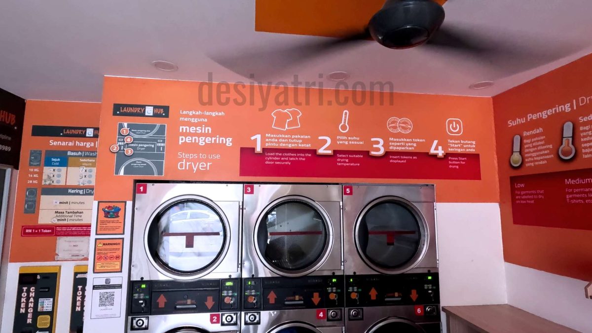 Dryers at Laundry Hub Coin laundry in Kl Sentral